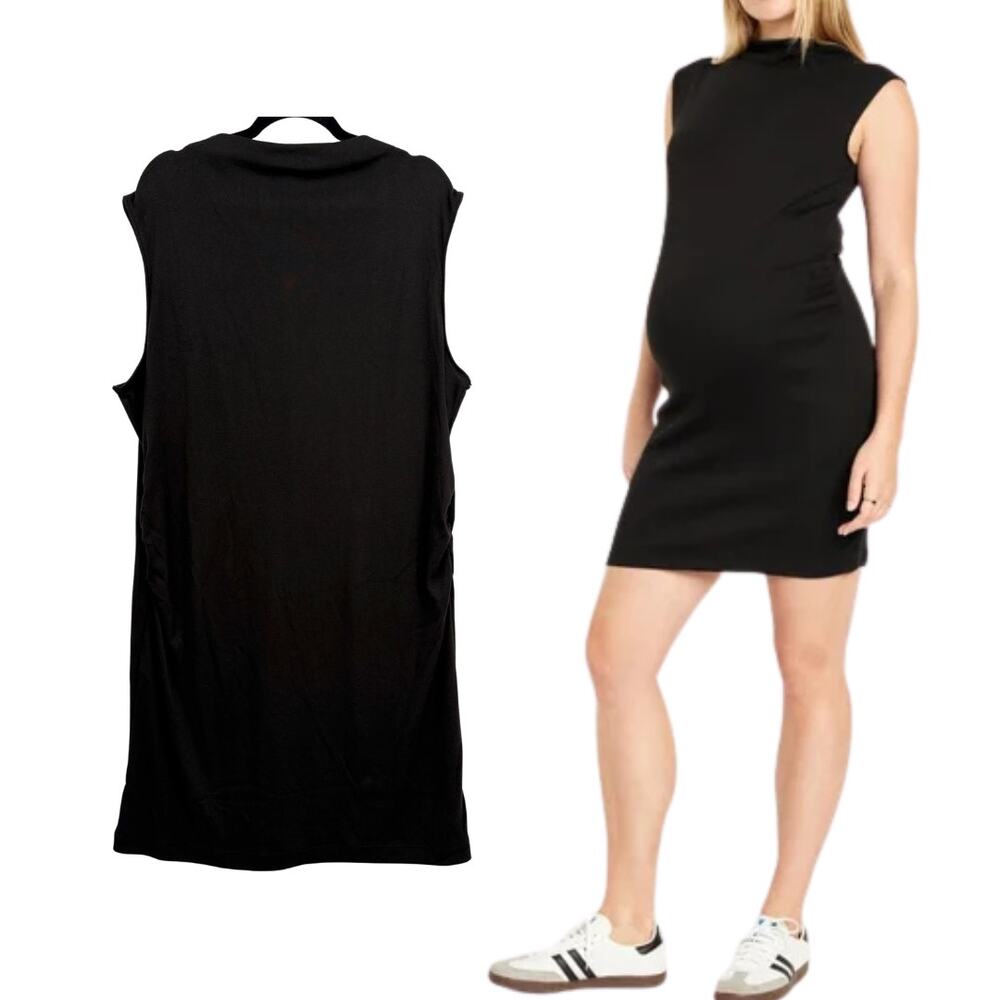 Old Navy Maternity Size XXL Dress NEW‎ Black Sleeveless Mock Neck Stretch